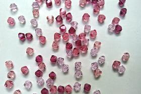 3/4 Pink Shaded Mix Swarovski Bicone Beads 36/72/144/432/720 Pieces loose beads, mix beads, embroidery materials, craft supplies, saucer