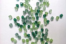3/4mm Green Shaded Mix Swarovski Bicone 36/72/144/432/720 Pieces loose beads, jewellery making, embroidery materials