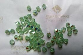 4mm Swarovski Chrysolite AB Bicones rainbow beads 36/72/144/432/720 Pieces, rainbow beads, jewelry making, couture embellishments
