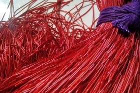 DARK RED Metallic French Wire, Bullion Wire, Gimp Wire 50/100/200/400 Grams, embroidery materials, couture threads, red wire