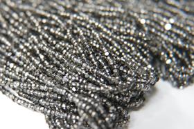 8/0 Charlotte Cut Beads Patina Transparent Crystal Gun Metal 10/20/50/250/500 Grams 425 Pieces embroidery materials, jewelry making, vintage