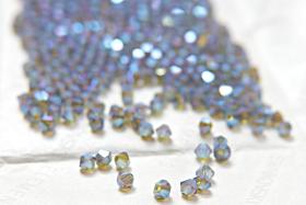 Swarovski (3/4mm) Olivine AB 2X FC Bicones 36/72/144/432/720 Pieces (228 AB) rainbow beads, jewelry making, couture embellishments