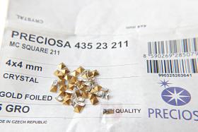 Preciosa 3/4 MM Square Fancy Stone Crystal 12/36/144/720 Pieces gemstones, jewlery making, cubic zirconium, princess cut, vintage findings