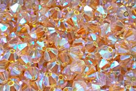 5mm Light Peach 2X Aurore Boreale Swarovski Bicone 12/36/72/144/432/720 Pieces (362) rainbow beads, jewelry making, couture embellishments