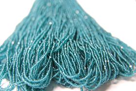 13/0 Hanks Charlotte Cut Beads 50710 Transparent Teal Green 1/5/25/50/100 Hanks 1.6mm glass beads, jewelry supply, findings, craft supply