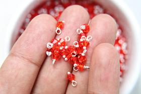 4mm Swarovski Hyacinth crystal dangles in Sterling Silver wire wrapped- charms- drops- jewelry making 72/144/432/1000Pieces