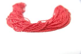 11/0 Czech Seed Bead Opaque Light Red 1/5/25/50/100 Full hanks Preciosa loose beads, mix beads, embroidery materials, craft supplies, RARE