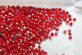 4mm Swarovski 5000  Dark Red Coral Aurore Boreale Faceted Round Beads 6/12/36/72/144/288/720/1440 Pieces Jewelry making beads