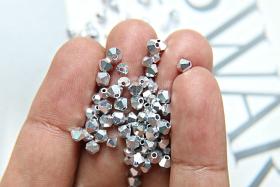 4/5 mm Swarovski Crystal Metallic Crystal Comet Argent Light 2X FC Bicone beads 12/36/72/144/432/720 Pieces wessing embellishments