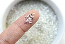 1mm Micro Sterling Silver Plated Tube Beads 5/10/100/500 Grams High Quality Nail Art / Haute Couture Embroidery, rare vintage beads, crafts