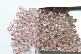 5mm Crystal Antique Pink Swarovski Bicones 20/72/144/432/1000 Pieces jewelry making beads, embroidery materials, findings