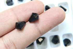 9x8MM Jet Preciosa Bell Beads Vintage 6/24/72 Pieces Article 451 56 301 fancy beads, jewelry making beads, vintage black crystal chandelier