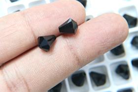 8x7MM Jet Preciosa Bell Beads Vintage 6/24/72 Pieces Article 451 56 301 fancy beads, jewelry making beads, PREMIUM MATERIALS