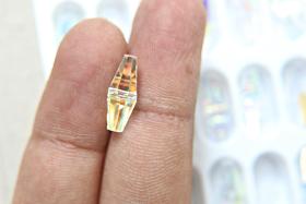 6x15 MM Crystal AB Preciosa elongated bicone beads centre hole Vintage 2/6/24/72 Pieces Article 451 53 384 fancy beads, jewelry making beads
