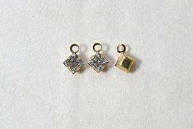 Preciosa 4mm fancy stone square setting drop one loop in Crystal 6/12/36/144/720 Pieces jewelry supplies in Brass/Vintage Black