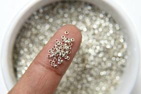 1.7mm Micro Sterling SIlver Plated Tube Beads 5/10/100/500 Grams High Quality Nail Art / Haute Couture Embroidery materials / doll making /