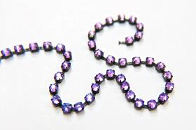 16ss Swarovski 2088 Chain Flat Back Crystal Heliotrope 4mm 0.5/1/2/5 Meters Vintage Black Settings Wedding Supplies|Jewelry Making