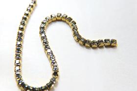 4mm Square Swarovski fancy Rhinestone Chain in Black Diamond 0.5/1 Meter Brass/Vintage Black Settings Wedding Bridal Supplies|Decoration