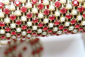 16ss Vintage Swarovski Rhinestone Chain Light Siam and Pearl (4mm) 0.5/1/2/5/15 Meters Wedding Bridal Supplies|Jewelry Making|Decoration