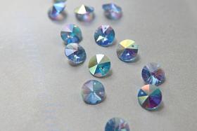 10mm SWAROVSKI 6428 Rivoli Crystal Pendant Beads in Light Sapphire AB 2/4/24/72/144 Pieces drops embellishments, vintage premium findings