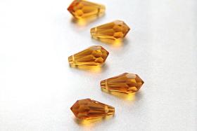 Vintage Czech Topaz crystal Drops 18x9 MM Fancy Crystal drops 3/12/36 Pieces