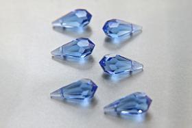 Vintage Czech Sapphire crystal Drops 18x9 MM Fancy Crystal drops 3/12/36 Pieces
