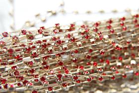 Vintage Swarovski Cupchains 272R4 - Round String 12ss in Light Siam (3mm) 0.5/1/2/5 Meters Wedding Bridal Supplies|Jewelry Making|Decoration