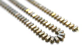 Swarovski Snake Baguette chain 7x3 mm in White Opal (234) settings in Brass 0.5/1/2 Meters Wedding Bridal Supplies|Jewelry Making|Decoration