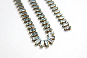 Swarovski Snake Baguette chain 7x3 mm in Light Azore (361) settings in Brass 0.5/1/2 Meters Bridal Supplies|Jewelry Making|Decoration