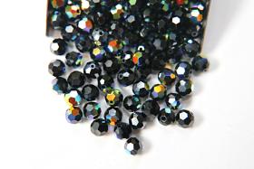 6mm Swarovski Elements Article 5000 JET Aurore Boreale Faceted Round Beads 6/12/36/172/44/288/720 Pieces