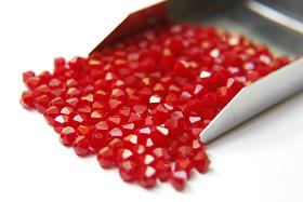 4/5MM Dark Red Coral Swarovski Bicone beads 12/36/72/144/432/720 Pieces (396) red beads, vintage findings, craft supplies, quality findings