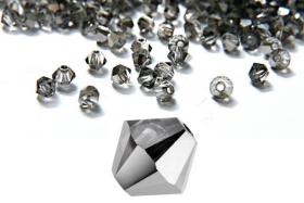 6mm Crystal Silver Night Bicone Beads Cuts 12/36/72/144/288 Pieces (234) embroidery materials, craft vintage findings, rare embellishments