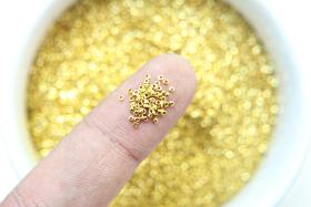 1mm Micro Gold Plated Tube Beads 5/10/100/500 Grams High Quality Nail Art decoration / Haute Couture Embroidery / Doll Making / rare supply