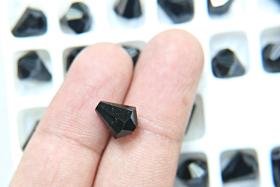 10x9MM Jet Preciosa Bell Beads Vintage 6/24/72 Pieces Article 451 56 301 fancy beads, jewelry making beads