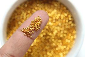1.7mm Micro GOLD Plated Tube Beads 5/10/100/500 Grams High Quality Nail Art / Haute Couture Embroidery