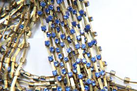 12 SS Vintage Fancy Rhinestone Chain Swarovski in Sapphire 3mm 0.5/1/2/5 Meters strass chains embroidery materials, wedding decorations