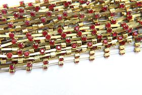 12 SS Vintage Fancy Rhinestone Chain Swarovski in Siam 3mm 0.5/1/2/5 Meters
