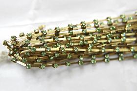 12 SS Vintage Fancy Rhinestone Chain Swarovski in Peridot 3mm 0.5/1/2/5 Meters
