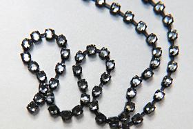 16ss Swarovski 2088 Chain in Flat Back Black Diamond (4mm) 0.5/1/2/5 Meters Vintage Black Settings Wedding Bridal Supplies|Decoration
