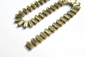 Swarovski Snake Baguette chain 7x3 mm in Jonquil (213) settings in Brass 0.5/1/2 Meters Wedding Bridal Supplies|Jewelry Making|Decoration