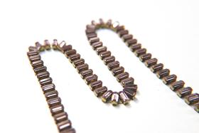 Swarovski Snake Baguette chain 7x3 mm in Light Amethyst (212) settings in Brass 0.5/1/2 Meters Bridal Supplies|Jewelry Making|Decoration
