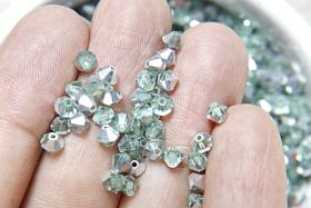 Swarovski (4mm) Chrysolite Comet Argent Light Bicones Beads 36/72/144/432/720 Pieces jewelry making, embroidery materials, loose rare beads
