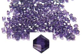 4/6MM Purple Velvet Swarovski Bicone Beads 20 Gross / 50 Gross (277) rare beads, jewelry supplies, embroidery materials, vintage supply