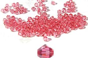 6mm Indian Pink Swarovski Bicone 20 Gross (2880 Pieces) (289) Jewelery making beads Rare findings, craft supplies, vintage embellishment