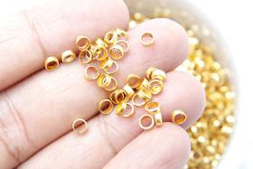 Gold Plated Tube Beads 5/10/100/500 Grams 2.5/3/3.6mm PREMIUM Haute Couture Embroidery materials