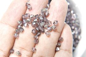 Swarovski (4mm) Light Amethyst SATIN Bicones Beads 36/72/144/432/720 Pieces rare findings, vintage beads, craft supplies, embroidery