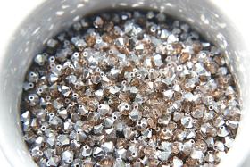 Swarovski (4mm) Light Smoked Topaz Comet Argent Light Bicones Beads 36/72/144/432/720 Pieces VINTAGE SWAROVSKI, jewelry making, embroidery