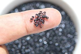 1.7mm Micro Jet Black Metallic Plated Tube Beads 5/10/100/500 Grams High Quality Nail Art / Haute Couture Embroidery / doll making