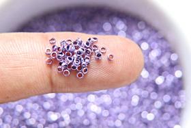 1.7mm Micro Violet Metallic Plated Tube Beads 5/10/100/500 Grams High Quality Nail Art / Haute Couture Embroidery / doll making