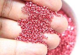 1.7mm Micro Rose Metallic Plated Tube Beads 5/10/100/500 Grams High Quality Nail Art / Haute Couture Embroidery / doll making